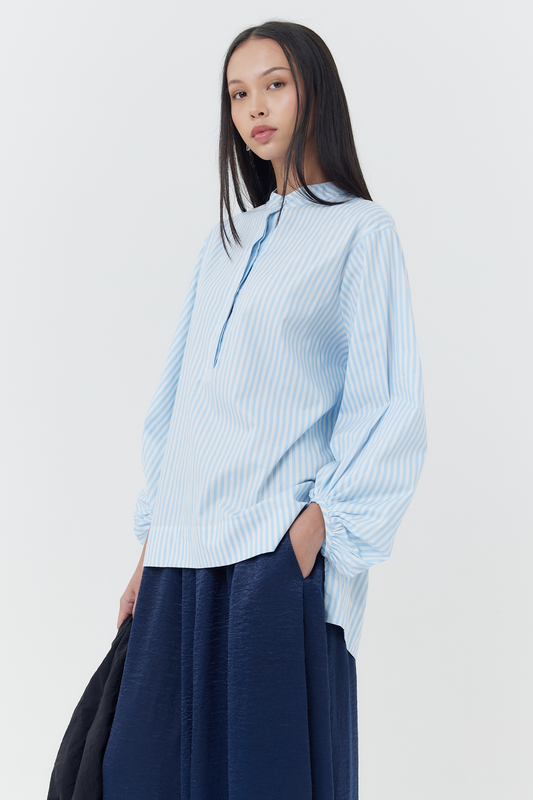 Dianne Top - Aqua Big Stripes