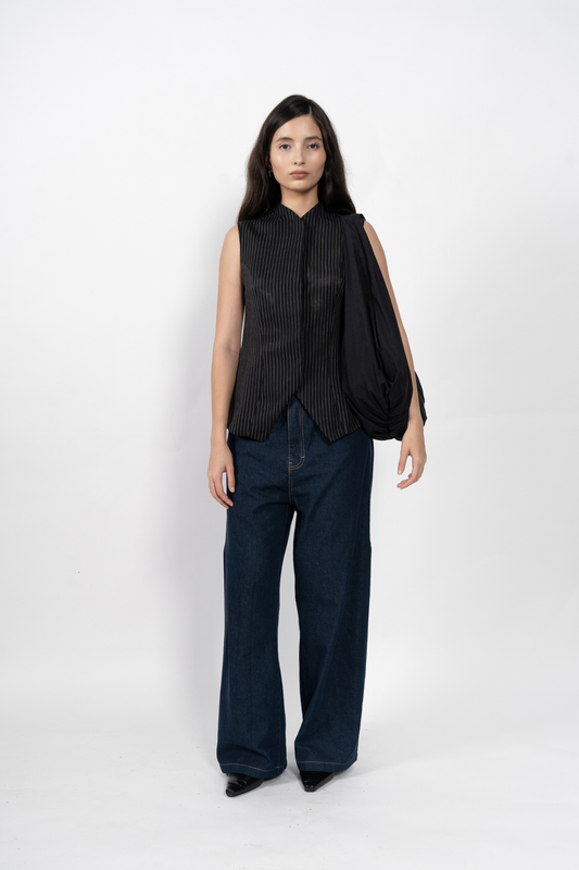 Vanka Vest - Black Stripes