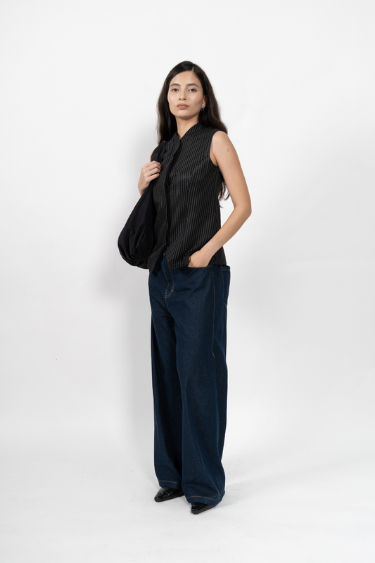Vanka Vest - Black Stripes