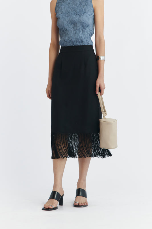 Fringe Skirt - Black