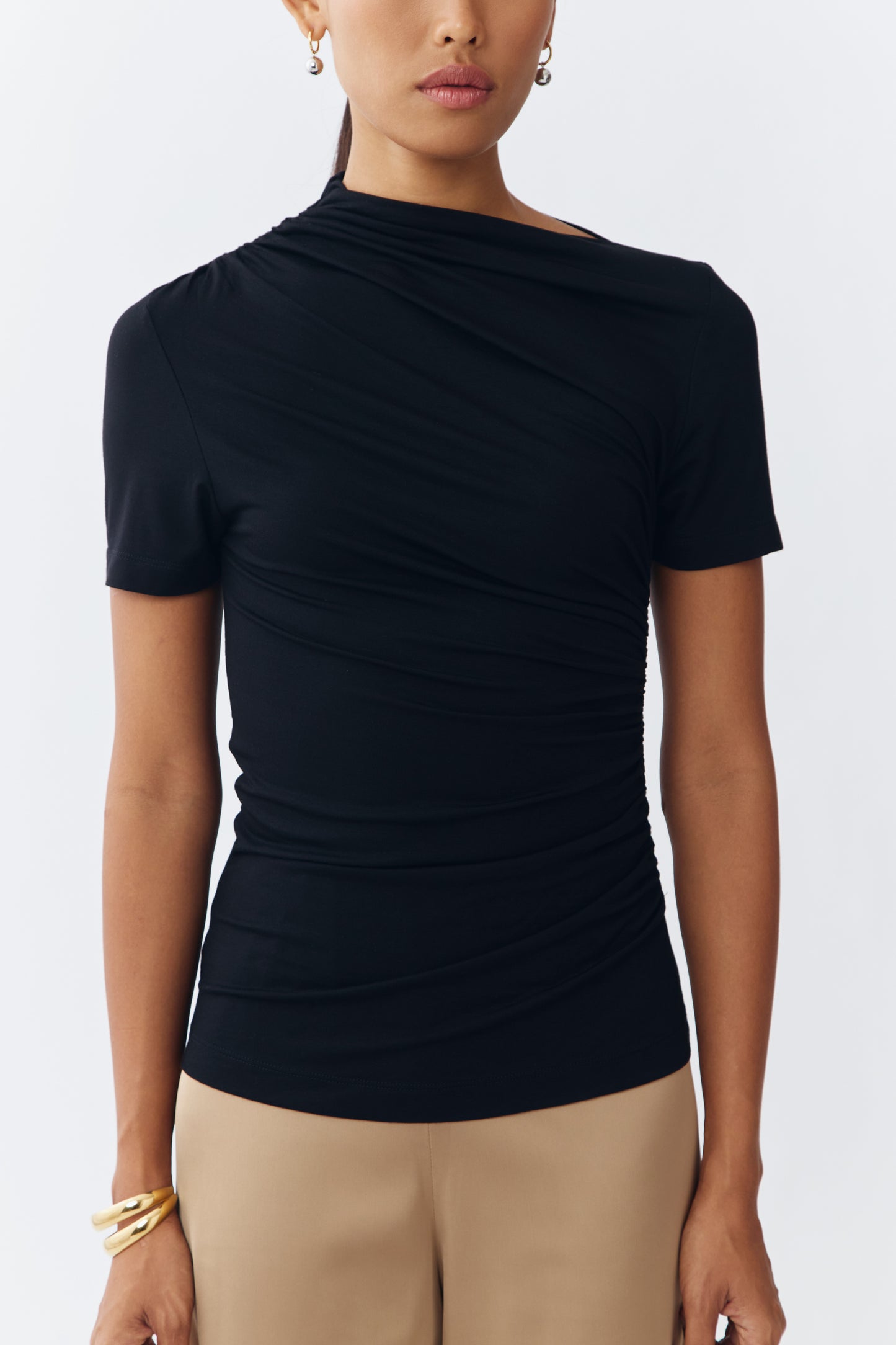 Gathered Top - Black