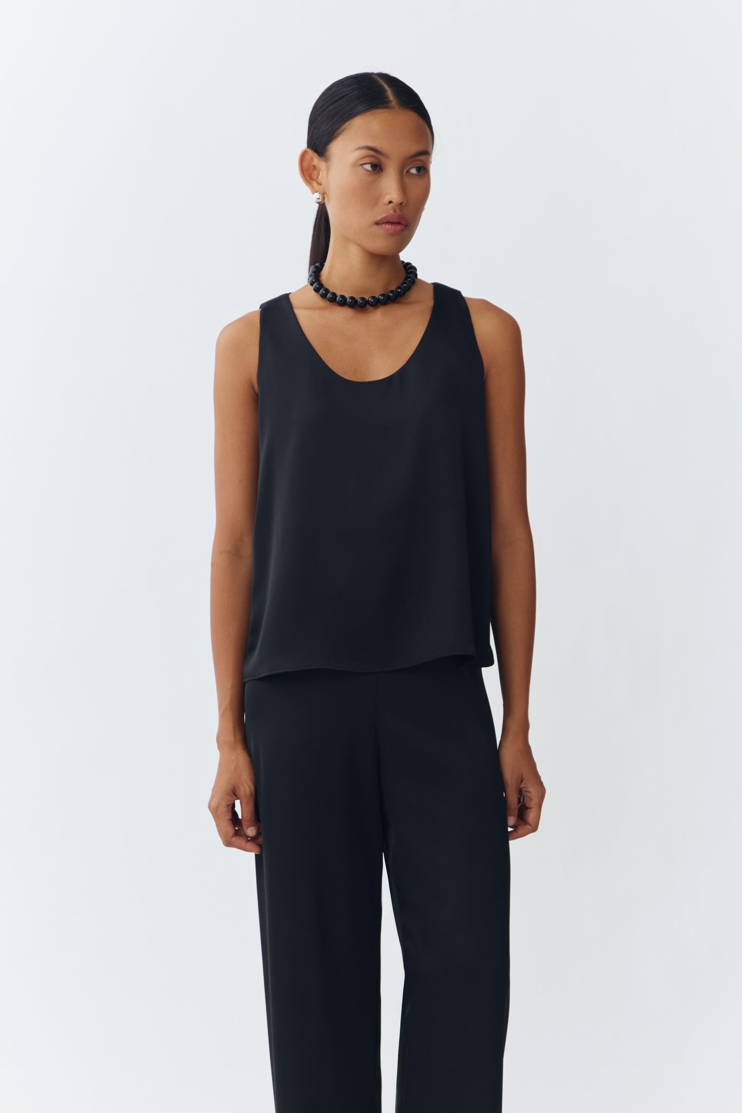Scoop Neck Top - Black