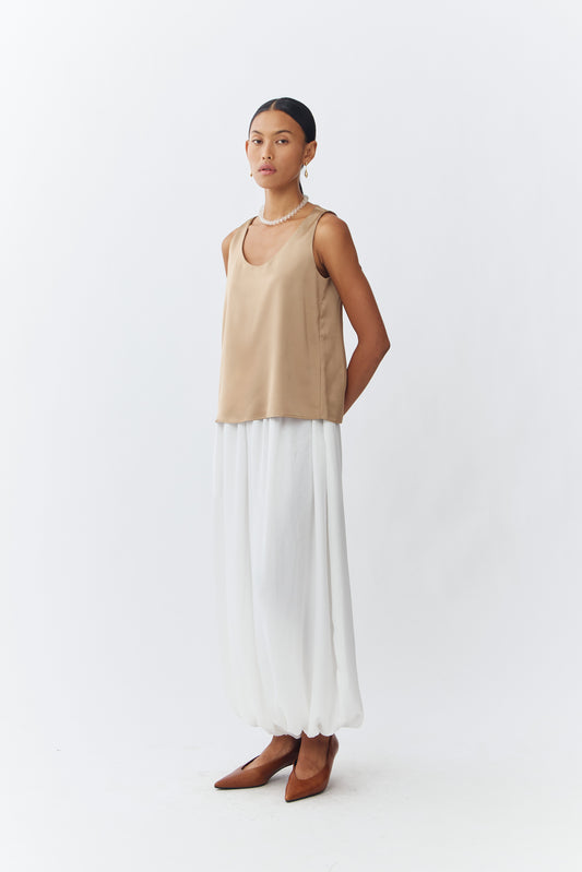Scoop Neck Top - Tan