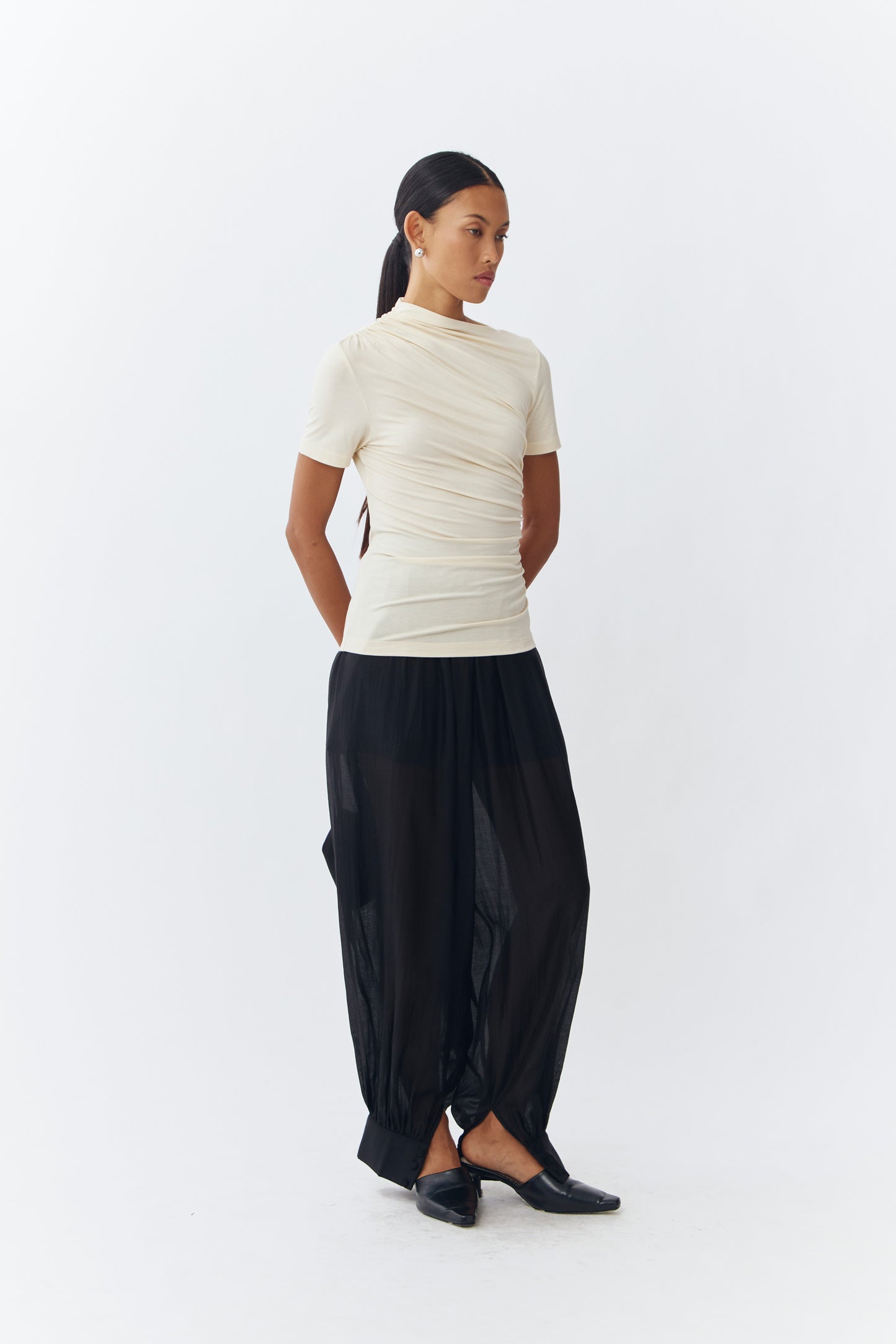 Gathered Top - Cream