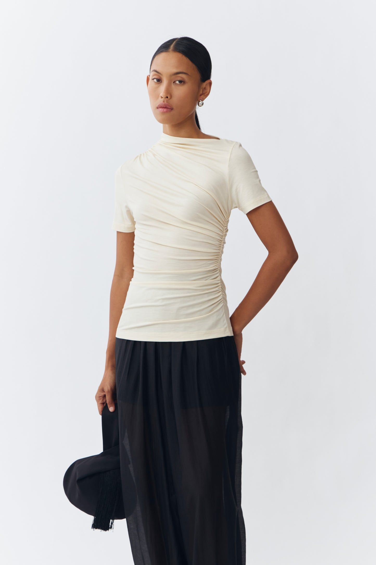 Gathered Top - Cream