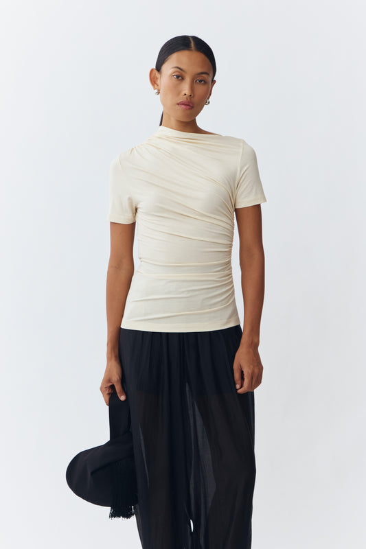 Gathered Top - Cream