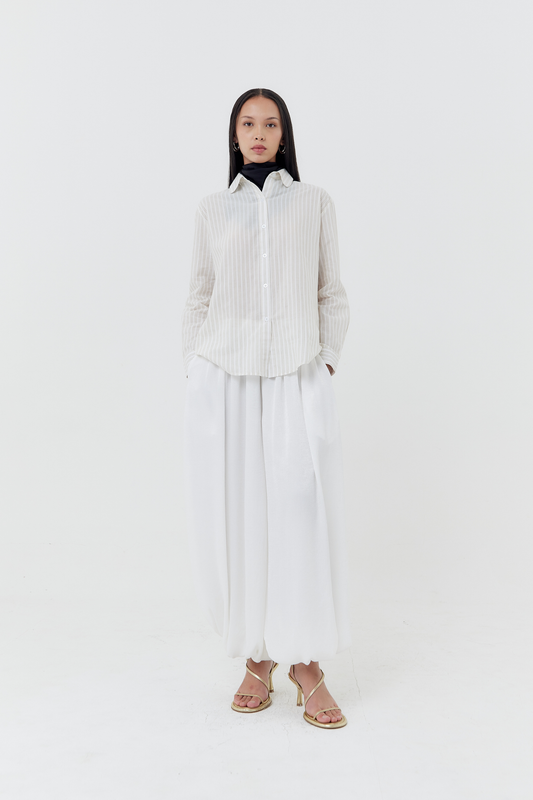 Melange Shirt - Neutral Stripes