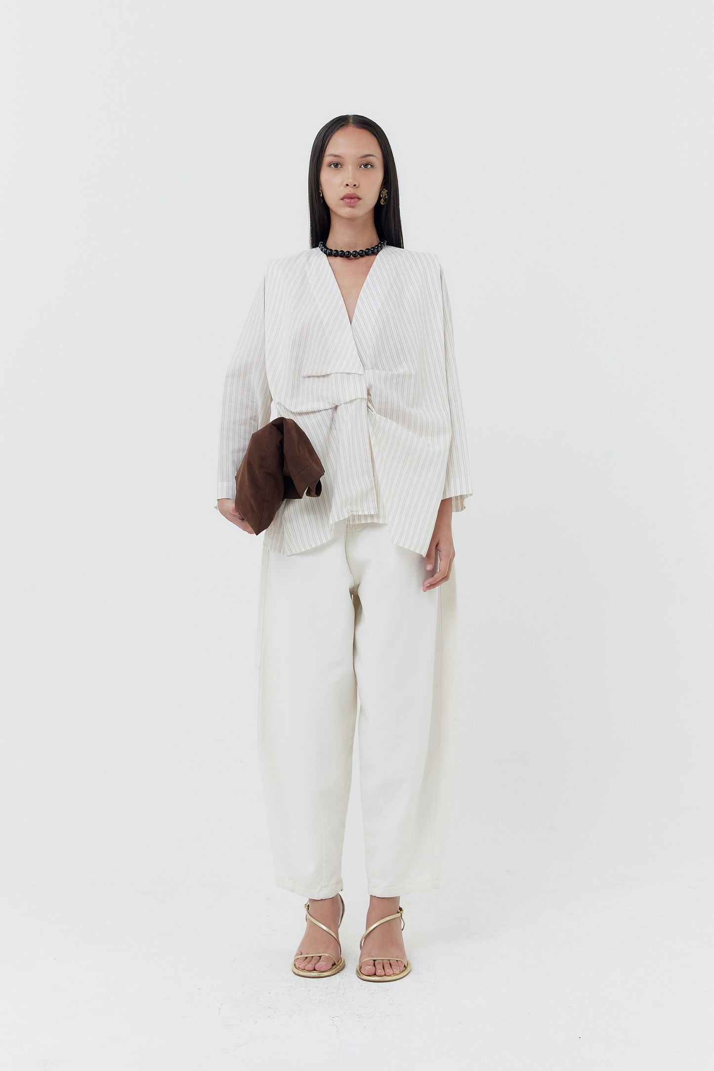 Siena Long Sleeves Top - Neutral Stripes