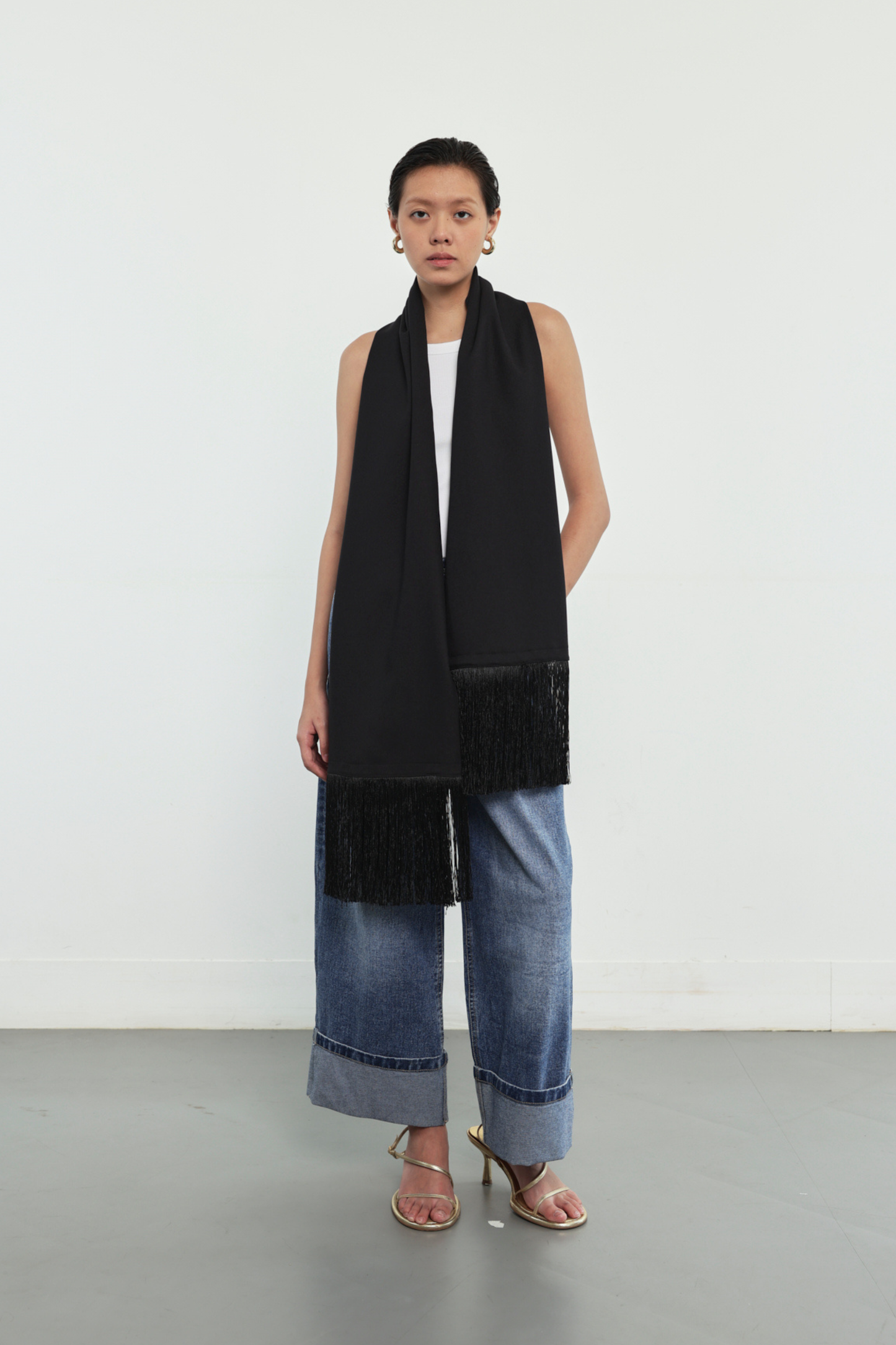 Fringe Scarf - Black