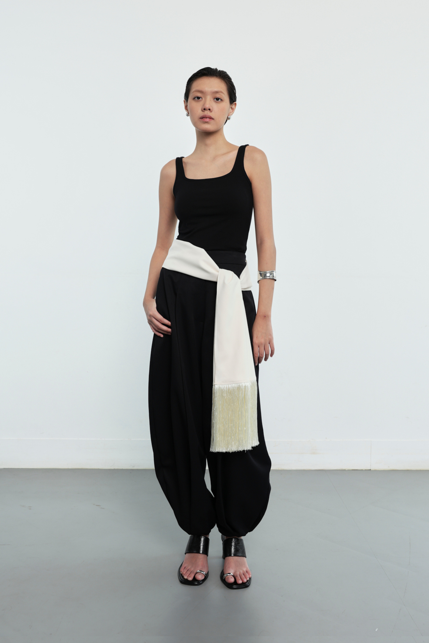 (PO) Fringe Scarf - Ivory
