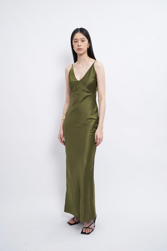 Clea Dress - Moss Green