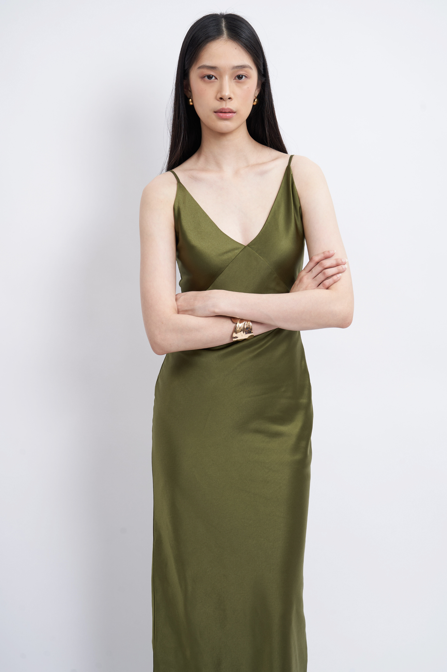 Clea Dress - Moss Green