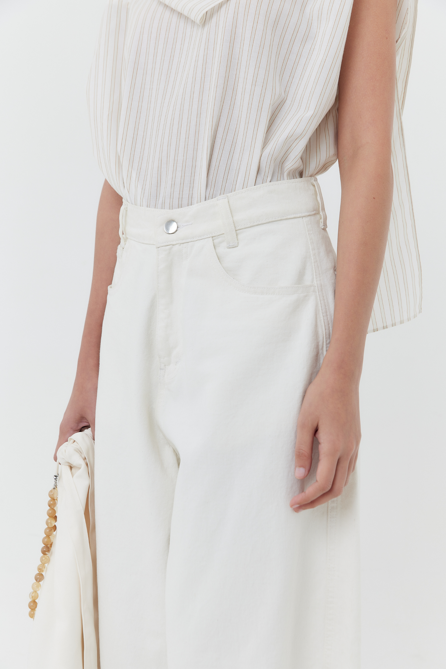 Dome Denim Trousers - Bone