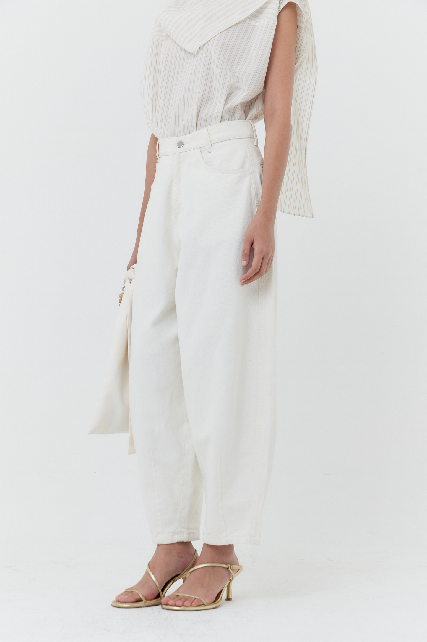 Dome Denim Trousers - Bone