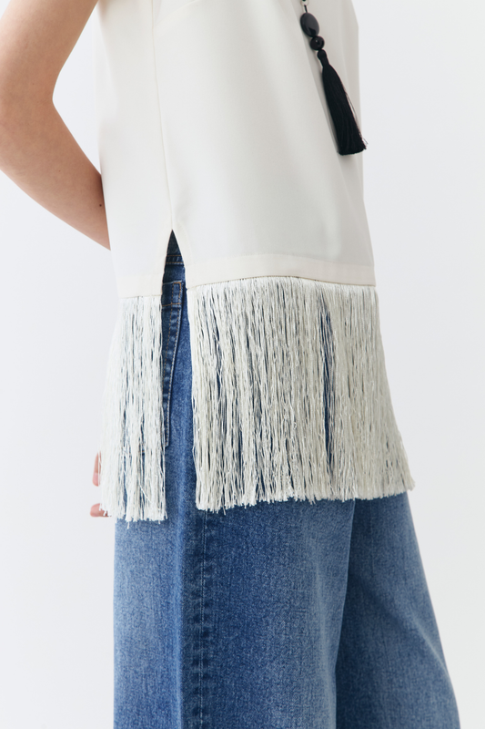 Fringe Top - Ivory