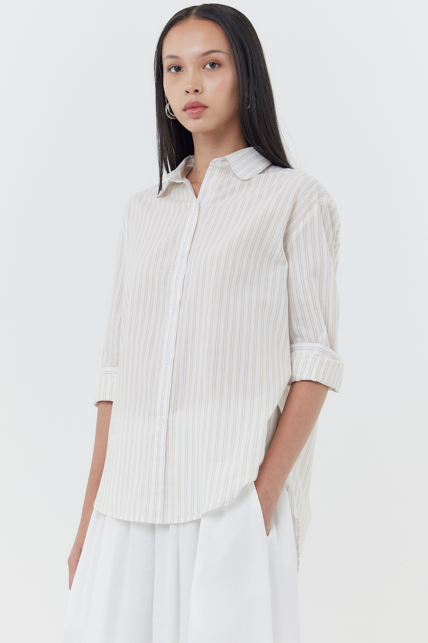 Melange Shirt - Neutral Stripes