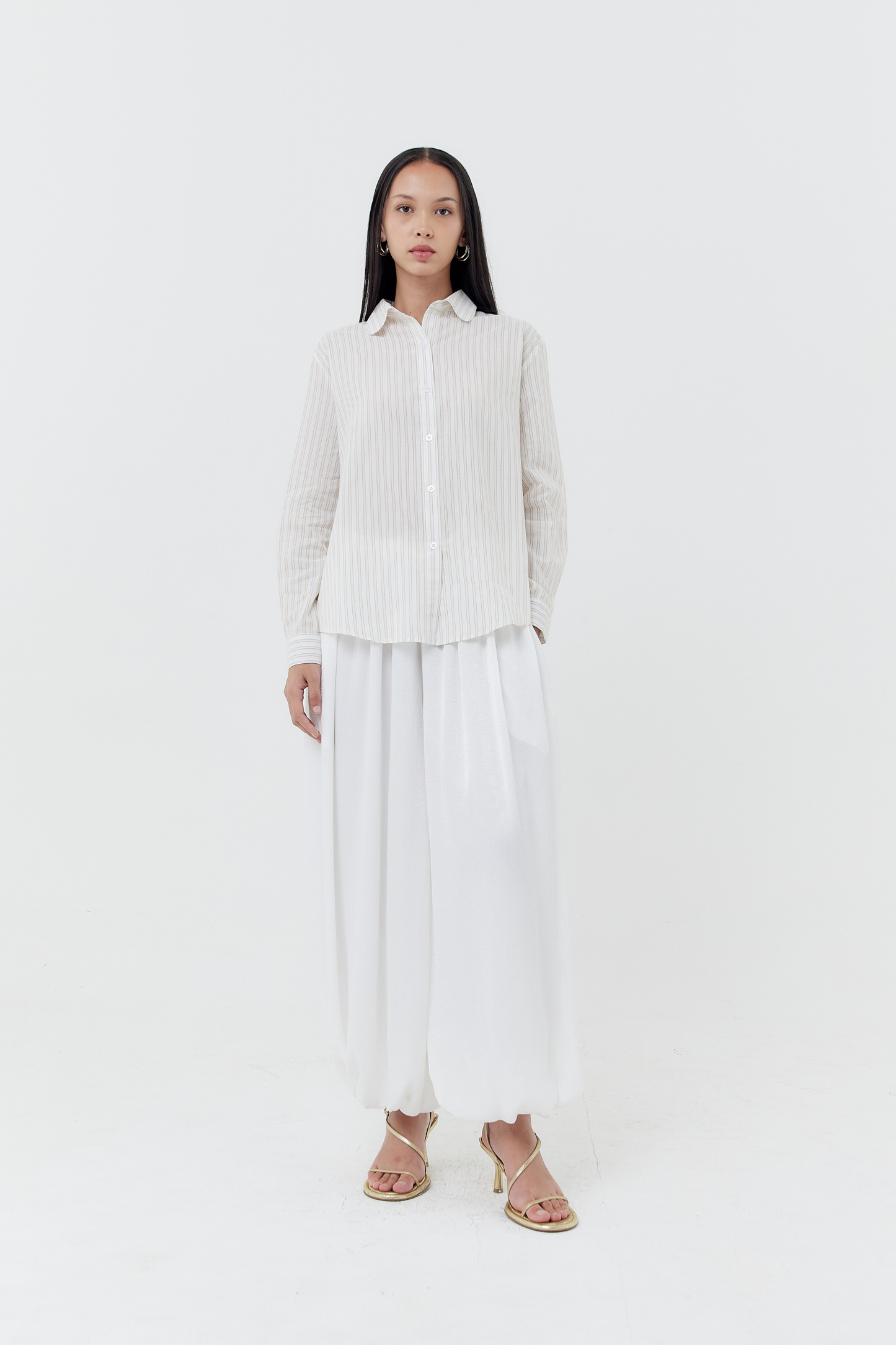 Melange Shirt - Neutral Stripes