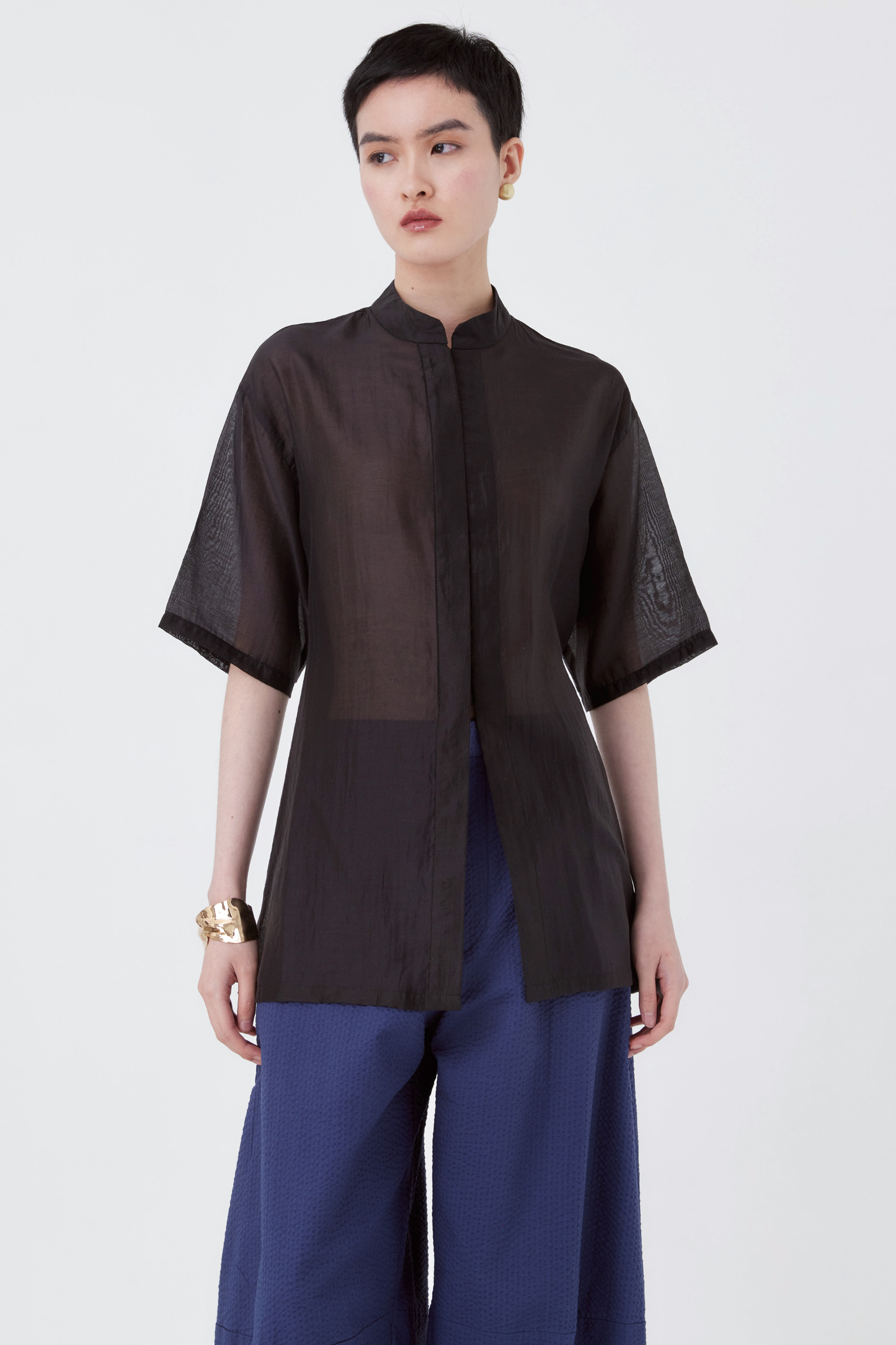 Moina Sheer Top - Black