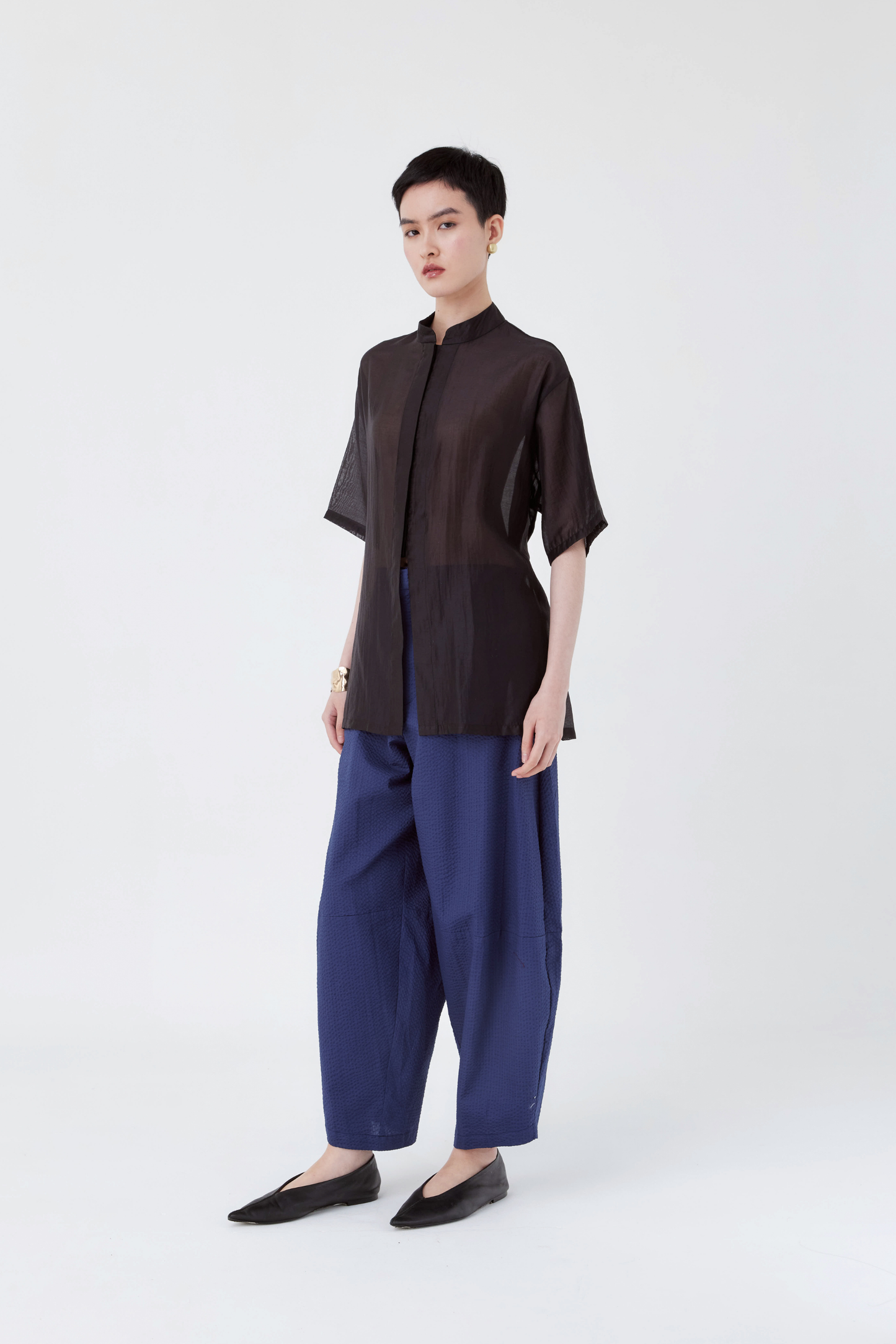 Moina Sheer Top - Black
