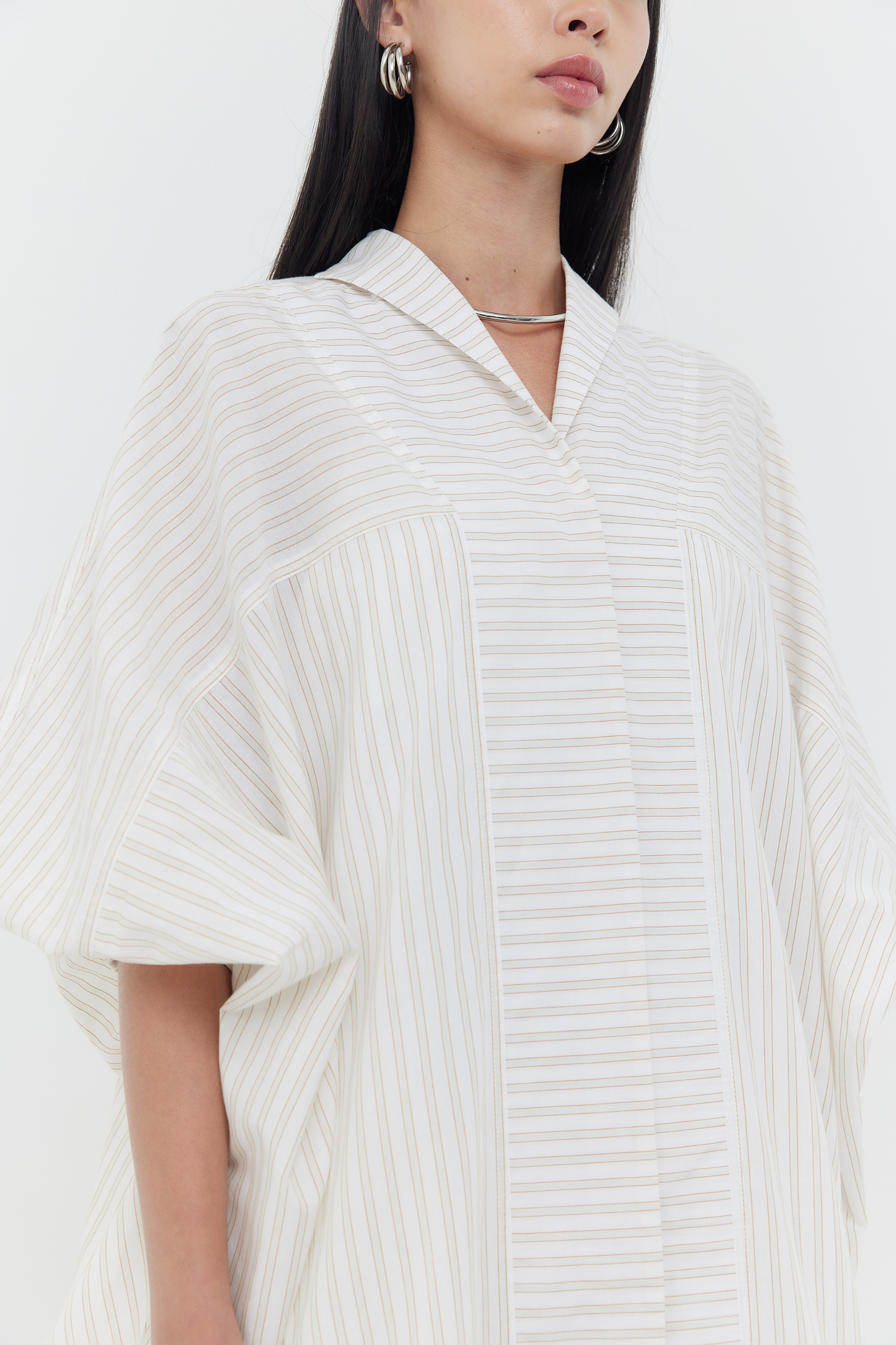 (PO) Oris Dress - Neutral Stripes