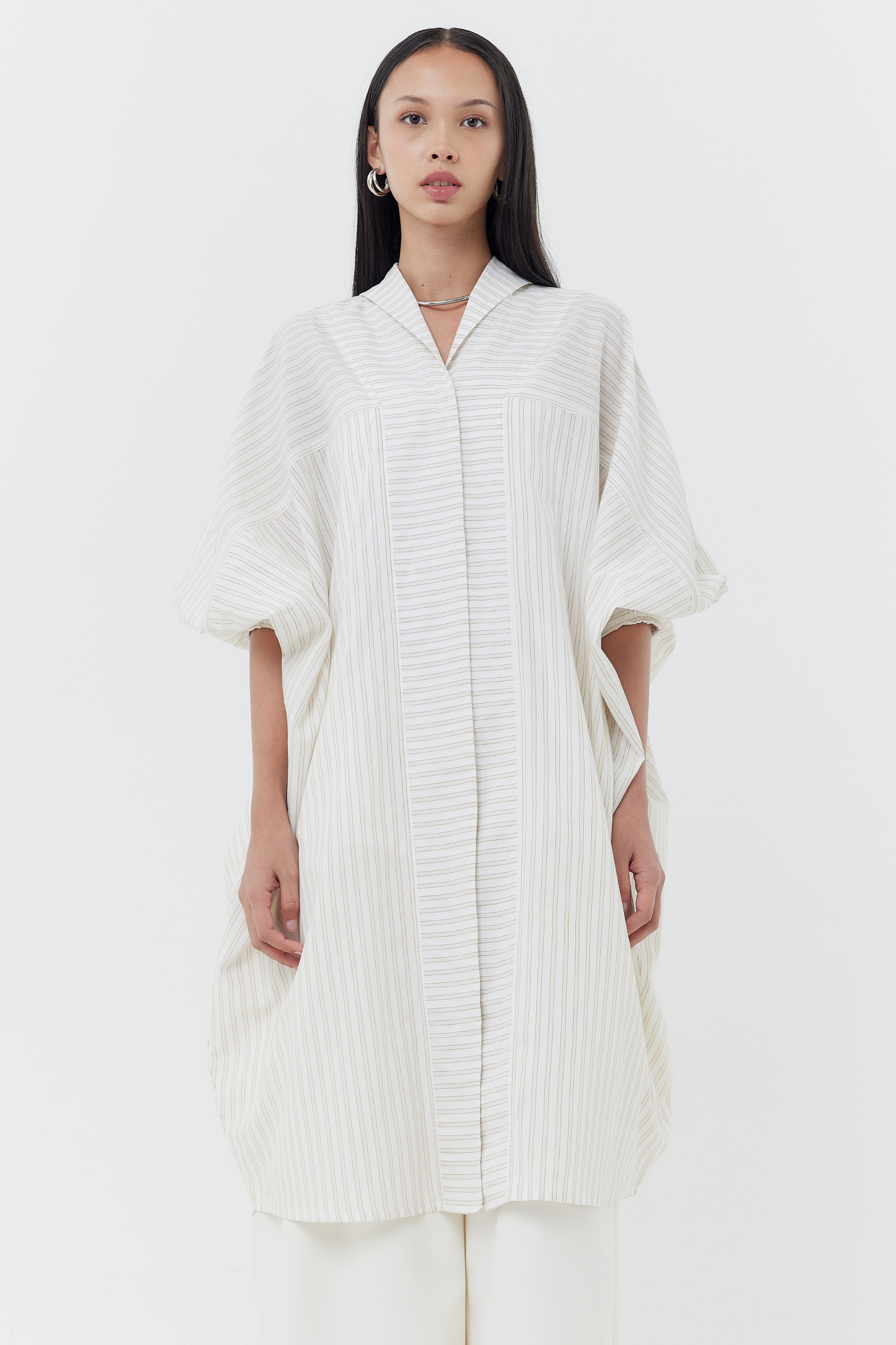 (PO) Oris Dress - Neutral Stripes