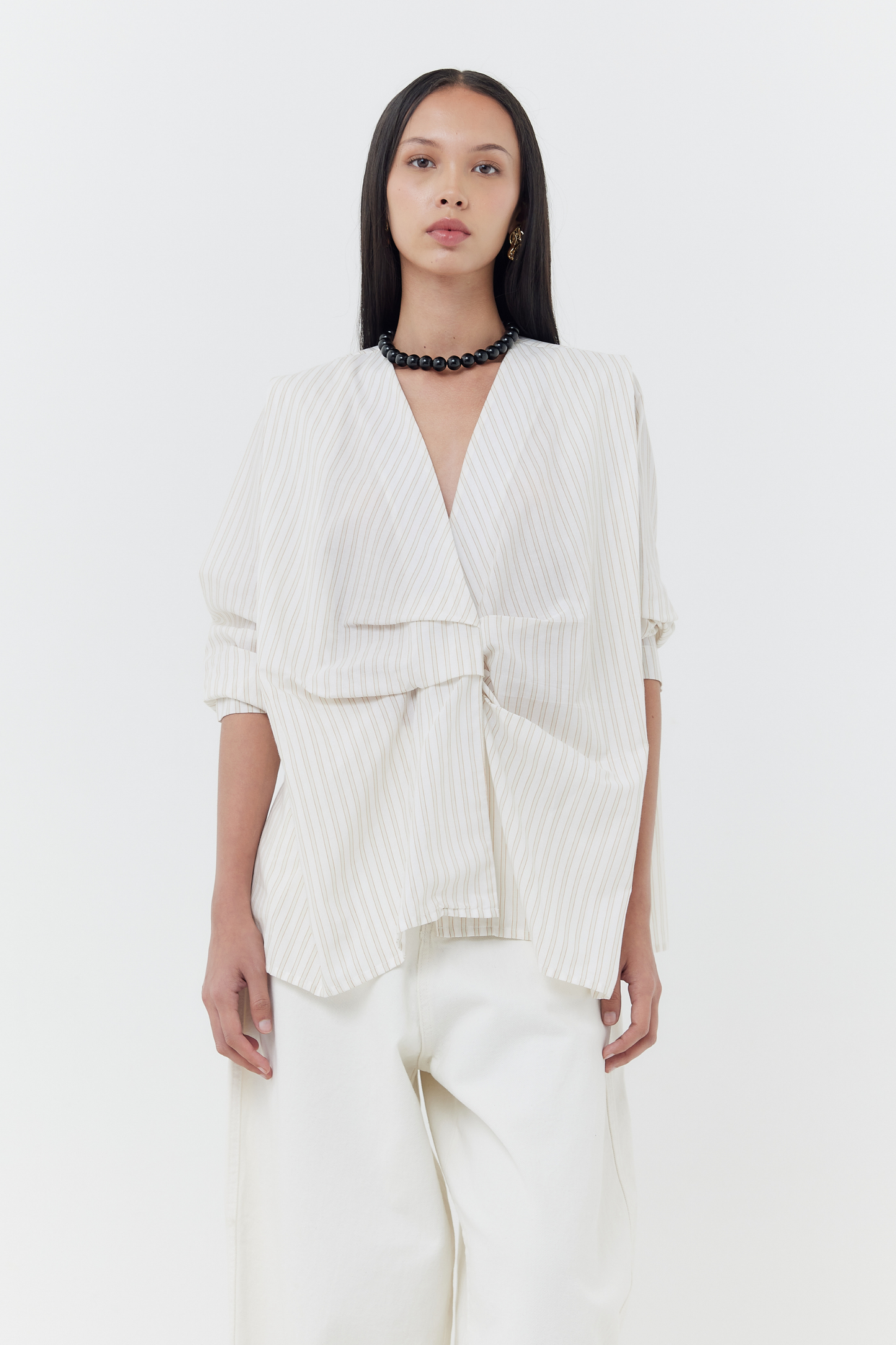 Siena Long Sleeves Top - Neutral Stripes