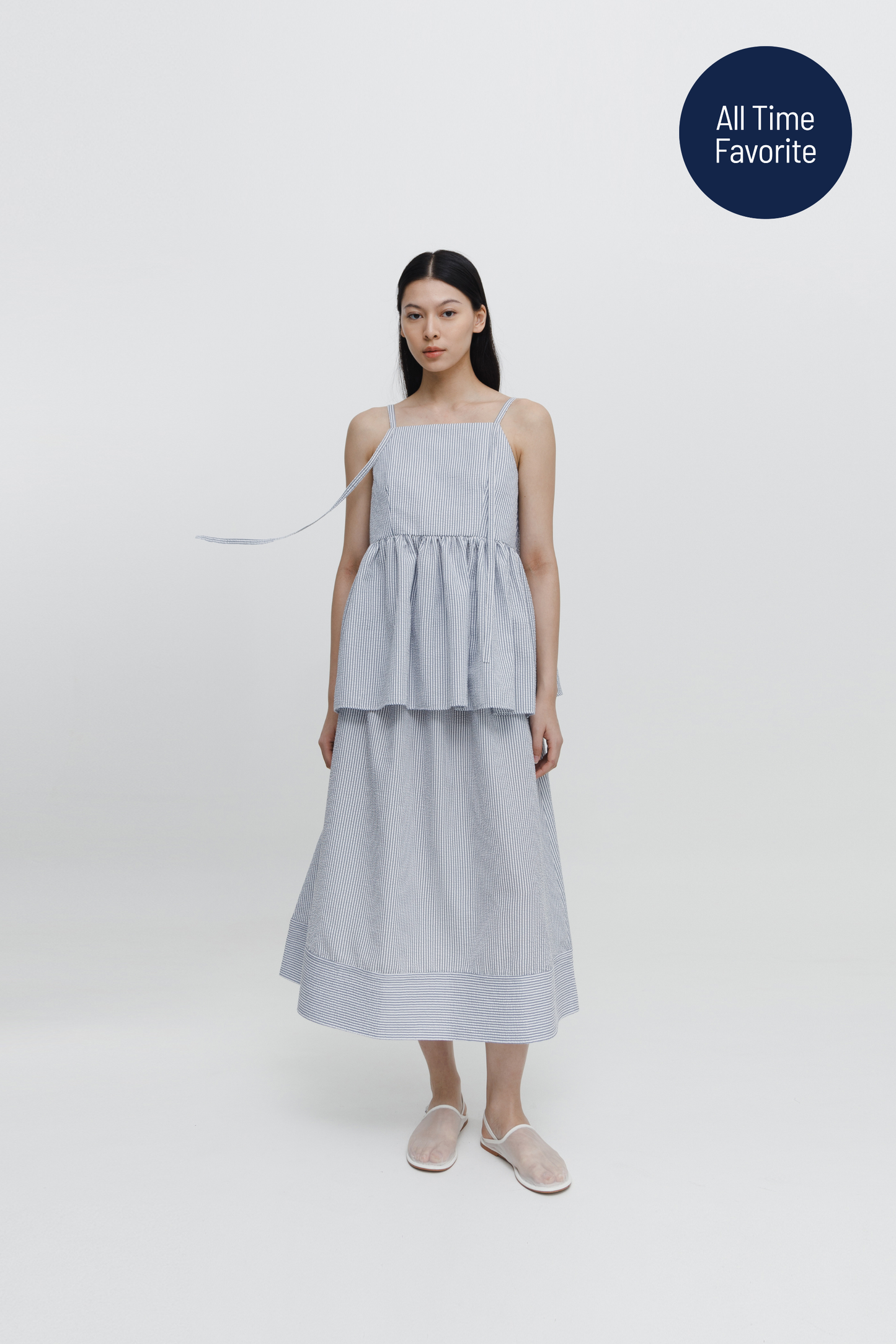 Celine Top - Grey Stripes