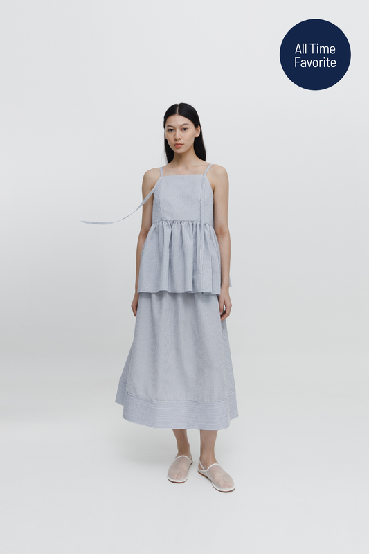 Celine Top - Grey Stripes