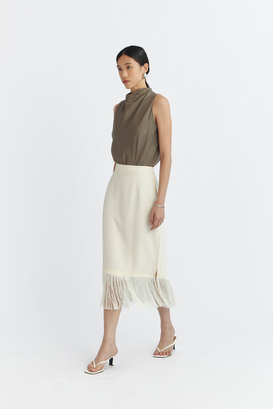 Fringe Skirt - Ivory