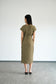 Akina Dress in Loose Linen - Moss Green