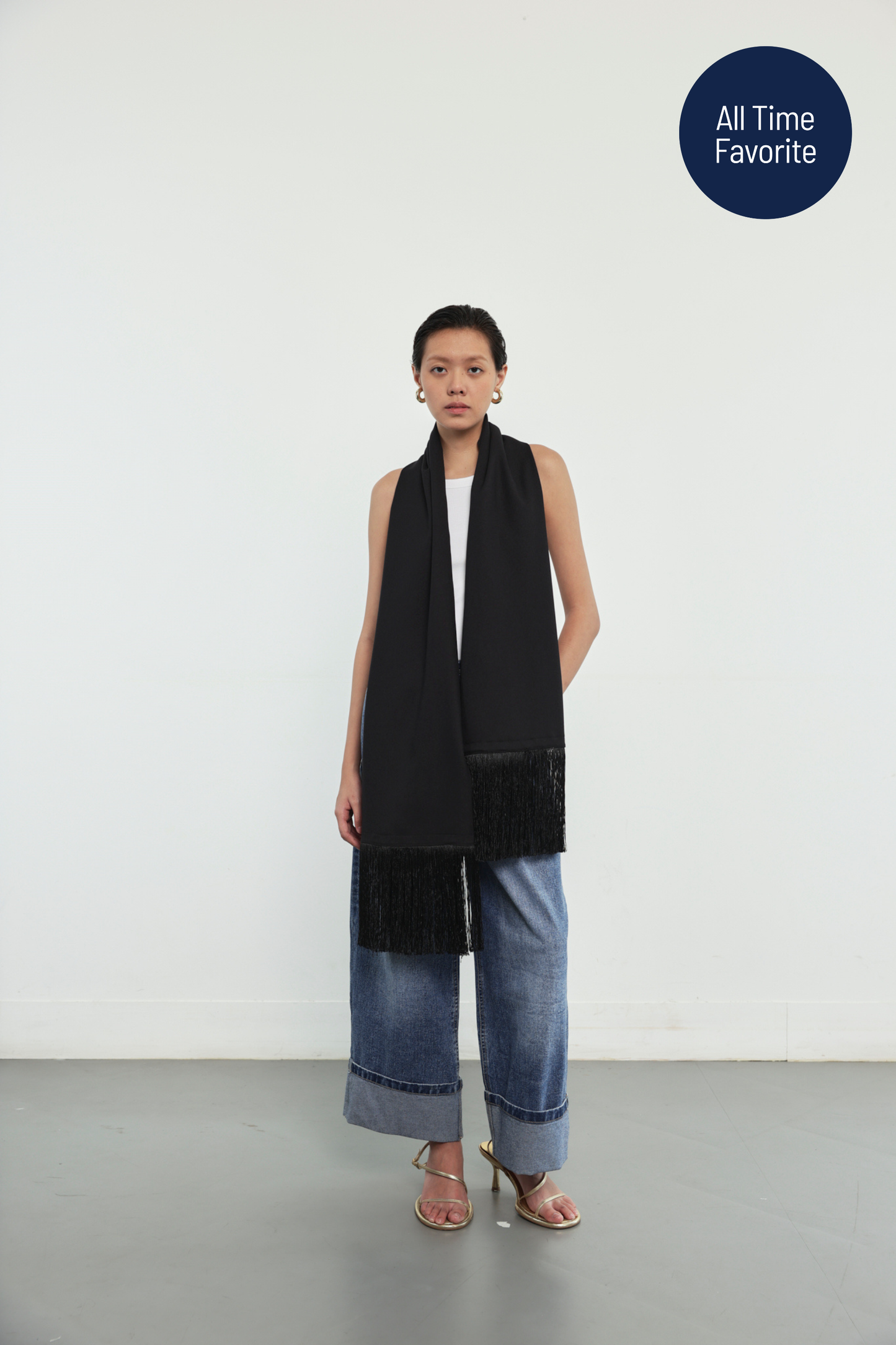 Fringe Scarf - Black