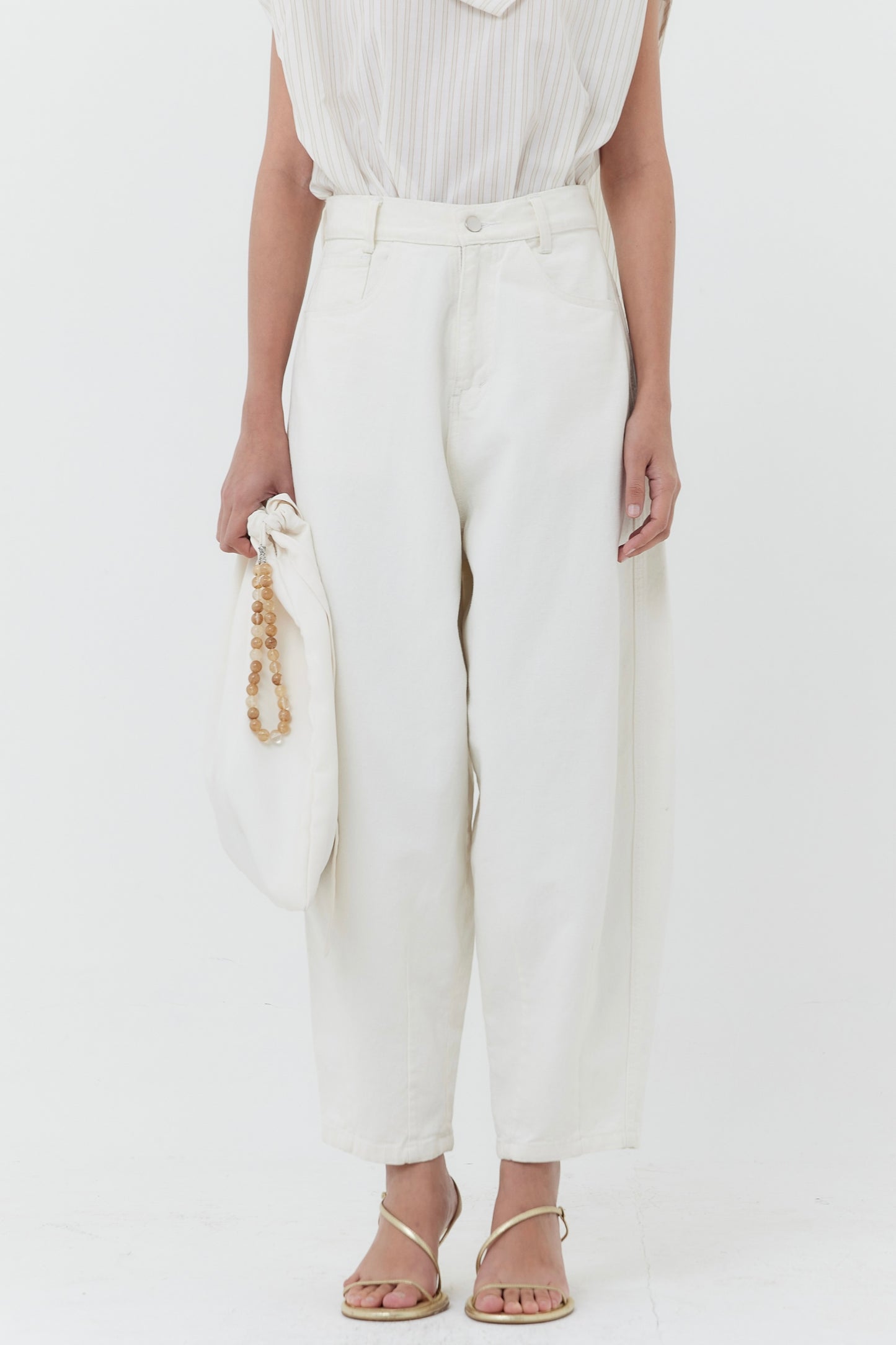 Dome Denim Trousers - Bone