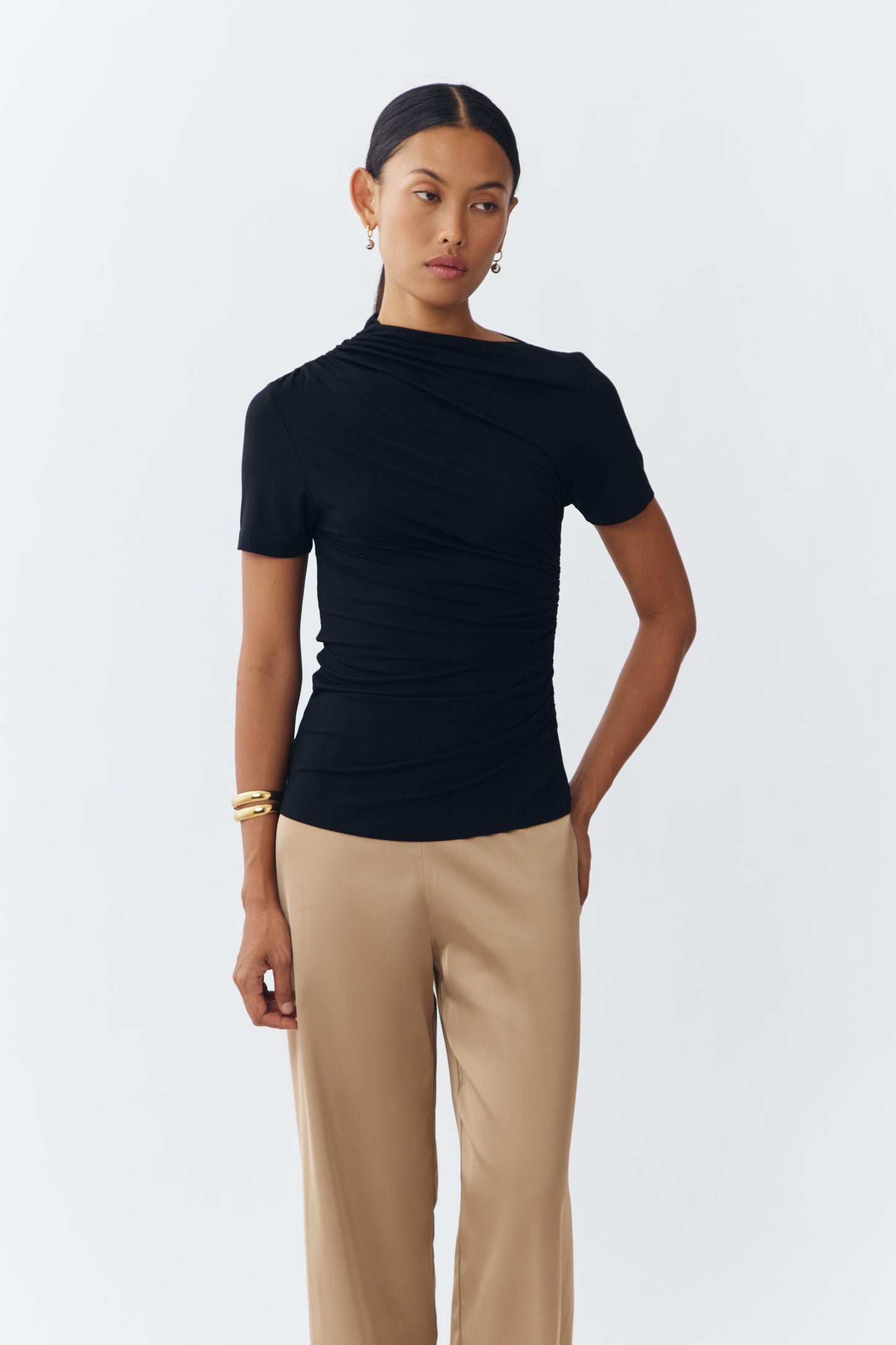 Gathered Top - Black