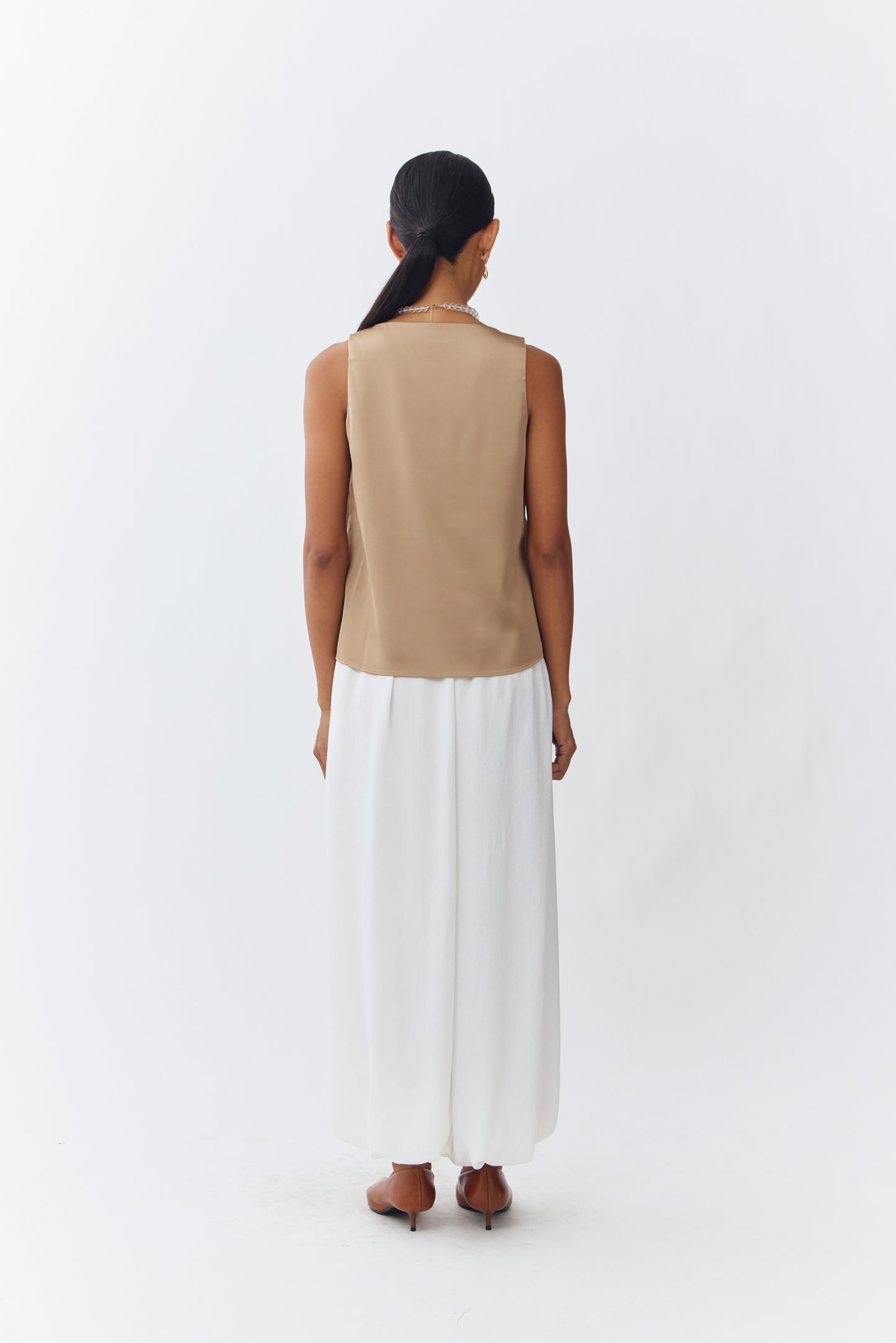 Scoop Neck Top - Tan