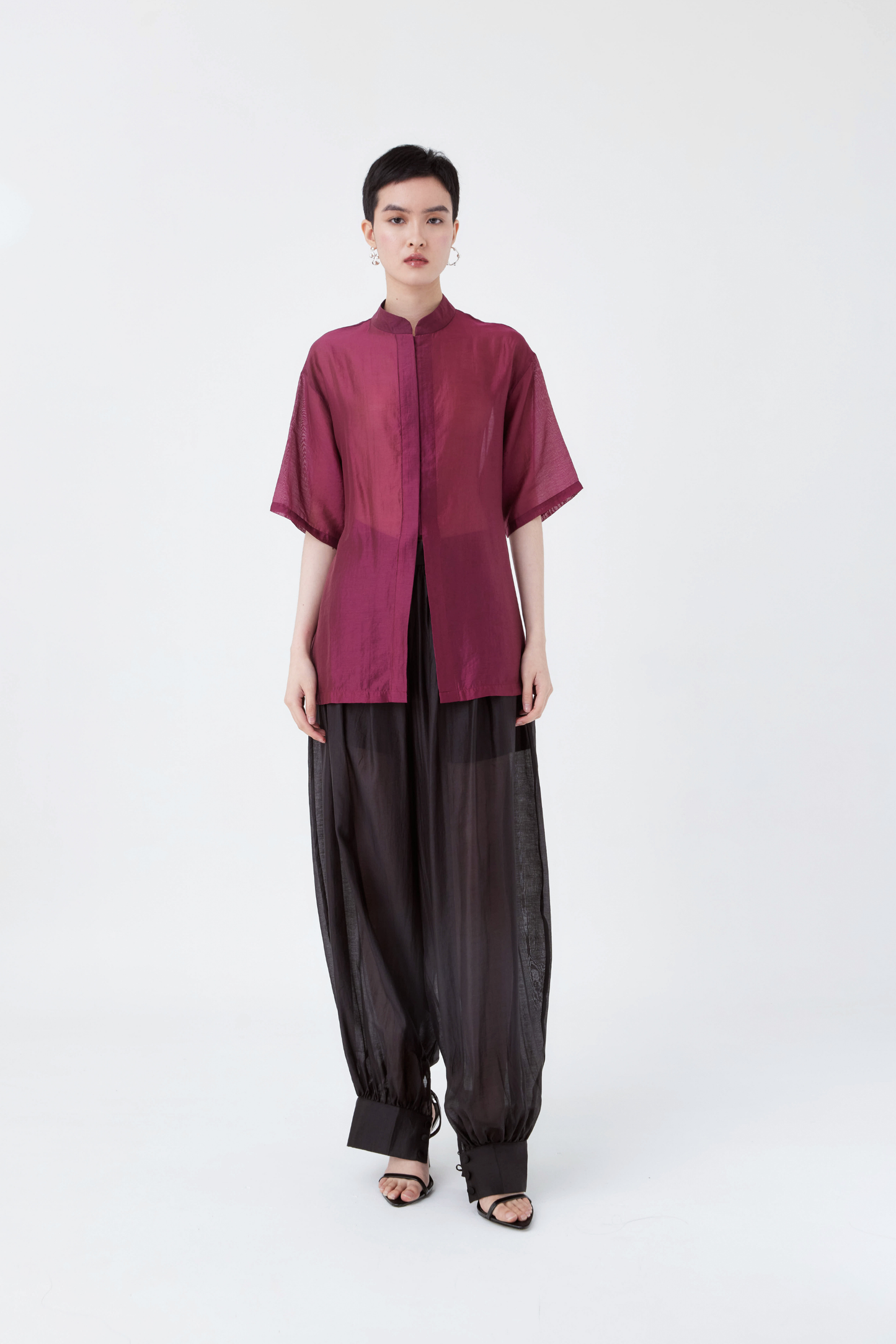 Moina Sheer Top - Wine