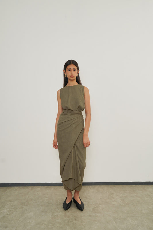 Eleya Dress - Moss Green