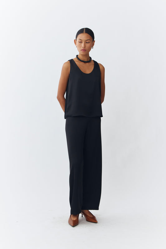 Scoop Neck Top - Black