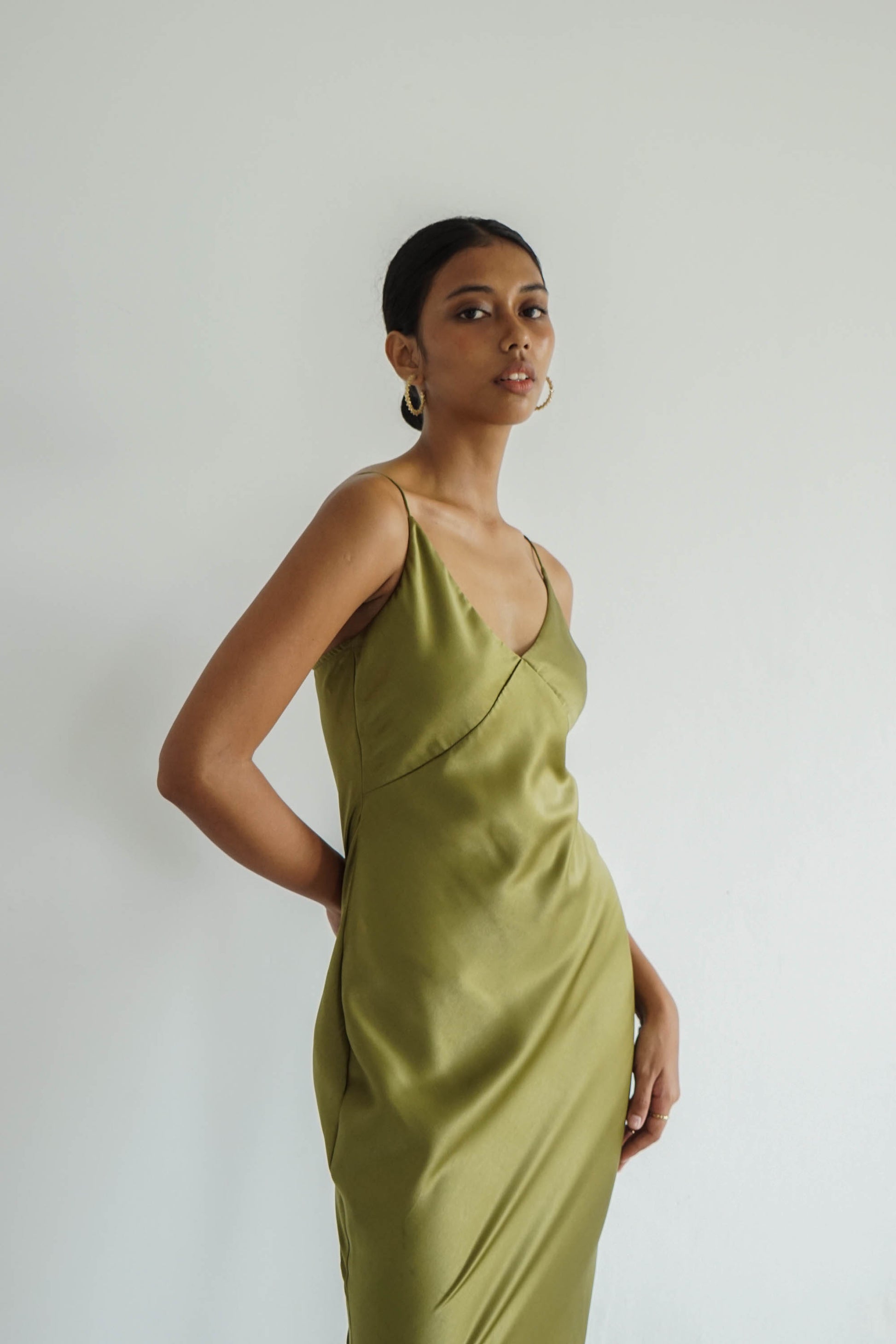 Slip Dress - Moss Green Yourpafon Slip Dress - Moss Green Yourpafon