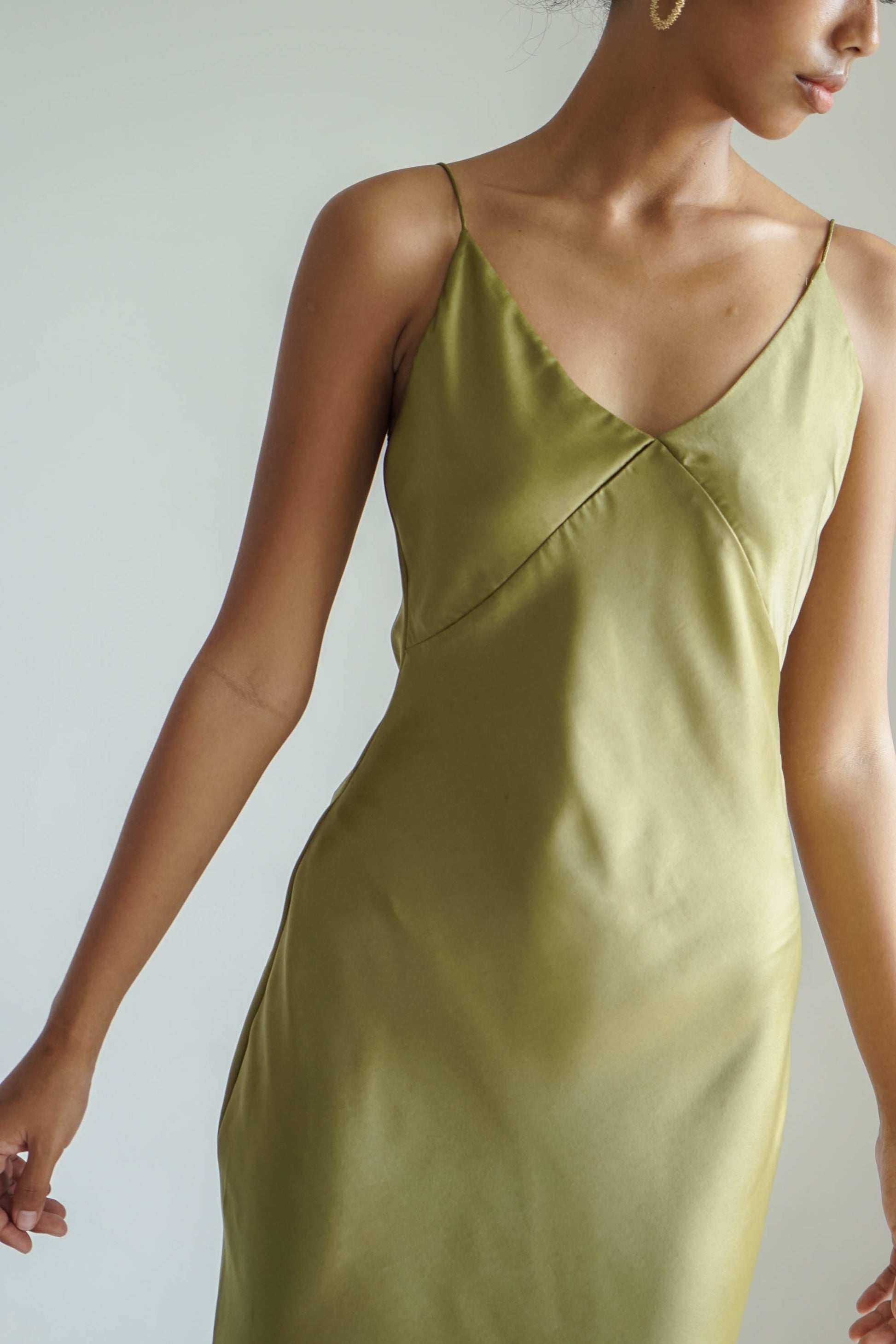 Slip Dress - Moss Green Yourpafon Slip Dress - Moss Green Yourpafon